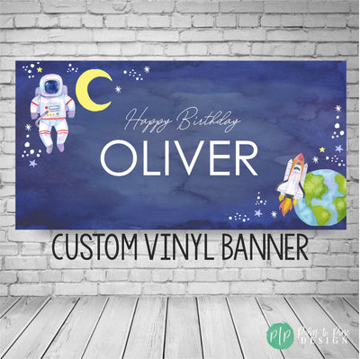 Space Birthday Banner, Outer Space Birthday Banner, Out of This World Party Decorations, Astronaut Birthday Banner, Galaxy birthday banner