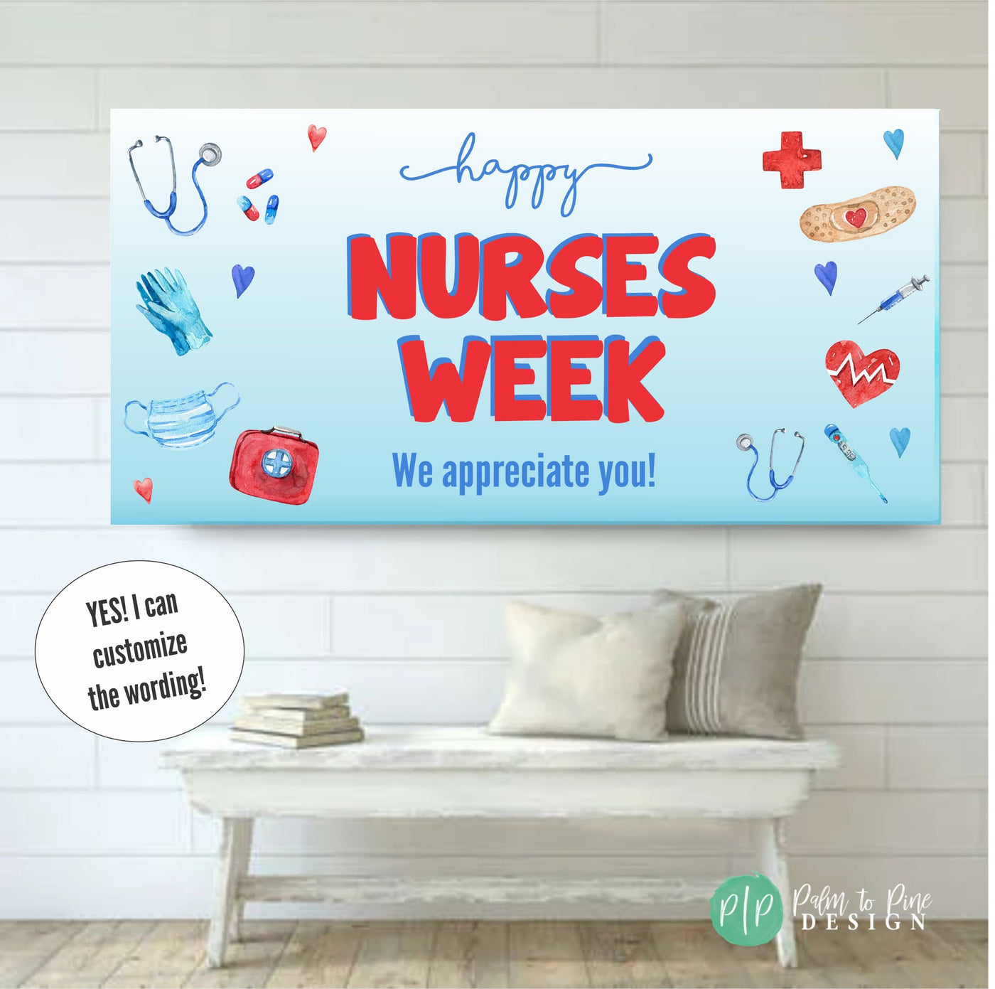 Nurse Appreciation Banner, Nurses Week Decor, Nurses Week Sign, Nurse Thank You Banner, Thank You Nurses Sign, Medical Appreciation Banner