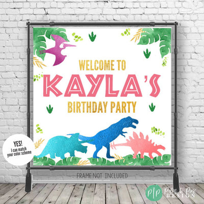 Dino Backdrop, Dinosaur Birthday Banner, t-rex birthday banner, Dinosaur Birthday Decor, Three rex, Dinosaur Party Decoration, Dinosaur Boy