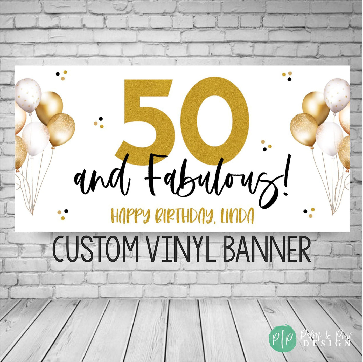 50th birthday banner for women, 50th birthday party decor, 50 birthday banner, gold glitter banner, happy 50th birthday backdrop, 50th party