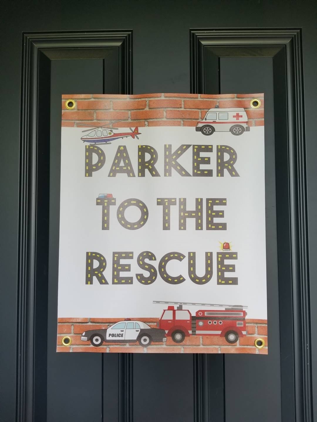 Firetruck birthday sign