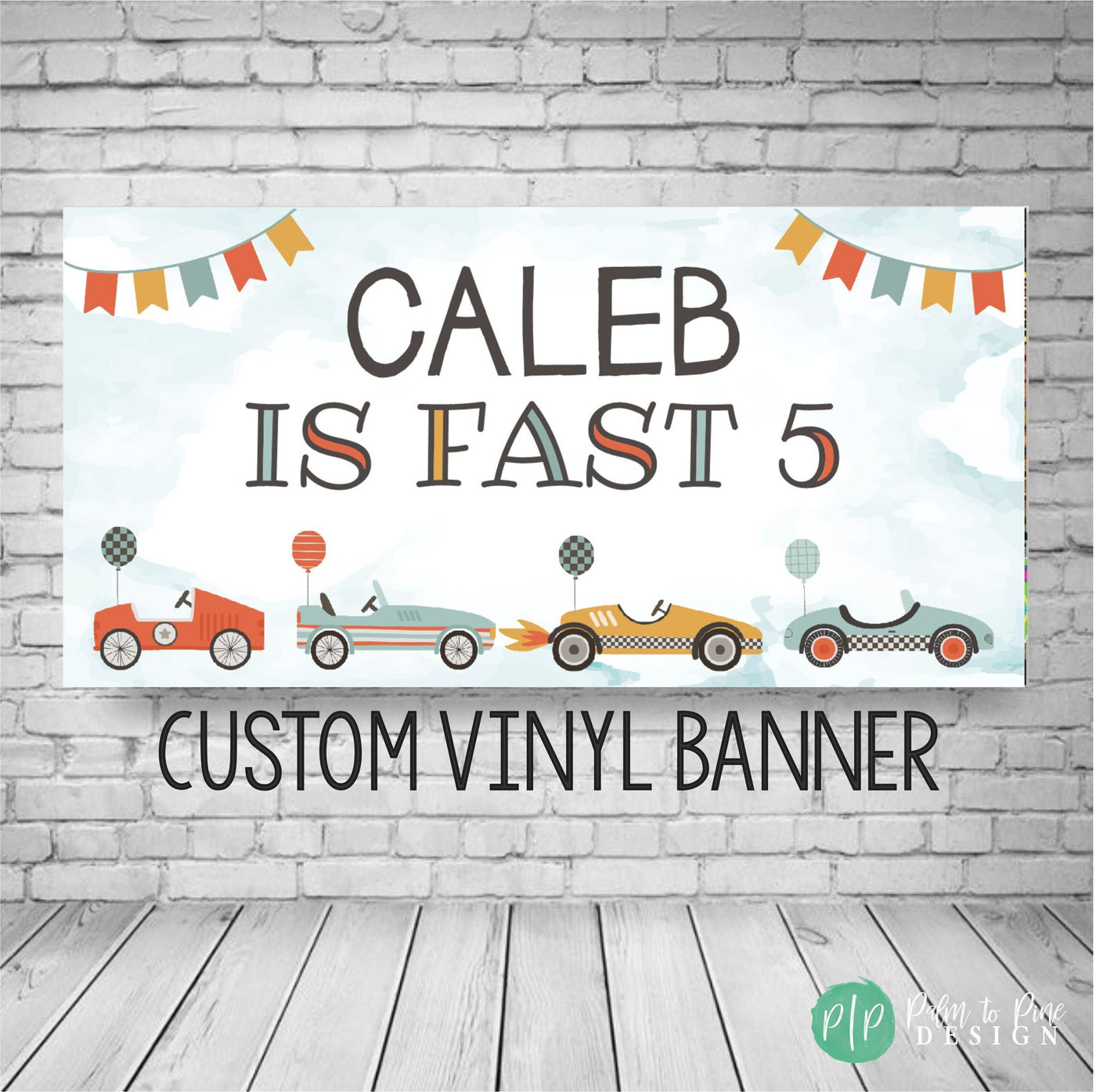 Racecar Birthday Banner, Vintage Racecar Birthday Banner, Fast One Decor, Car Party Decorations, Race Car Backdrop, Retro Racecar Boy Party