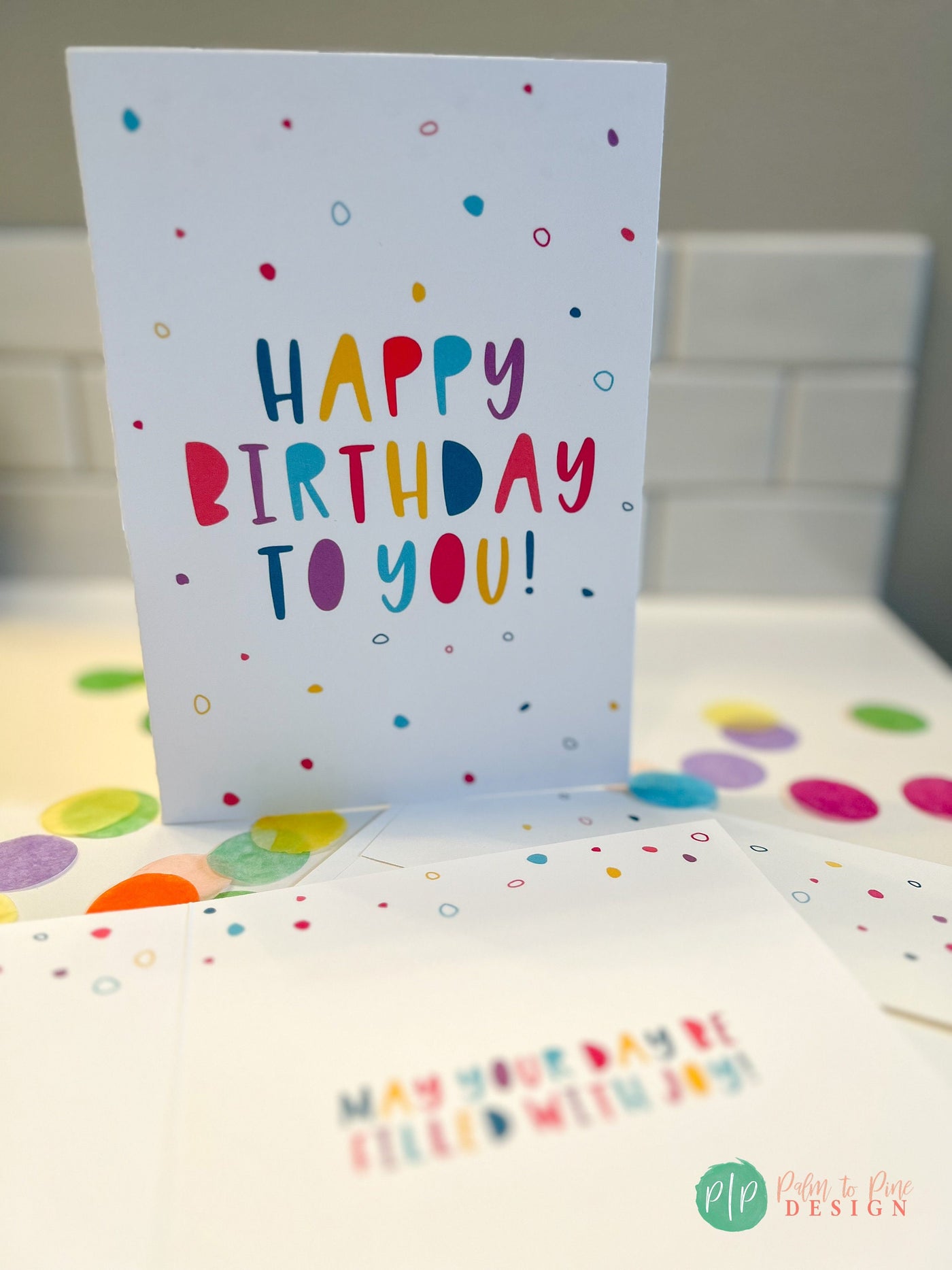 Polka Dot Birthday Card – Palm to Pine Design