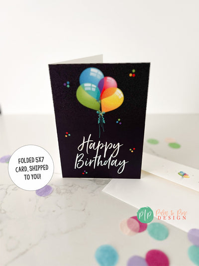 Birthday Card for Adult, Happy birthday Card, Adult Birthday Greeting Card, Custom birthday card for women & men, Balloon birthday card, 5x7