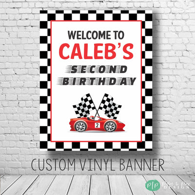 Race Car Birthday Poster,  Racecar Birthday Party, Car Party Decorations, Race Car Checkered Flag Party, Hot Wheel Party, Fast One Birthday