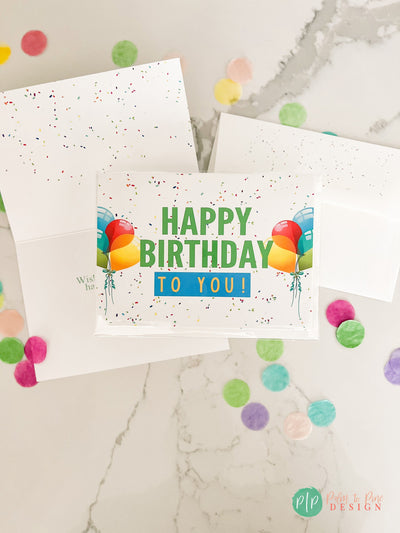 Adult Birthday Greeting Card, Birthday Card for Adult, Happy birthday Card, Custom birthday card for women & men, Balloon birthday card, 5x7