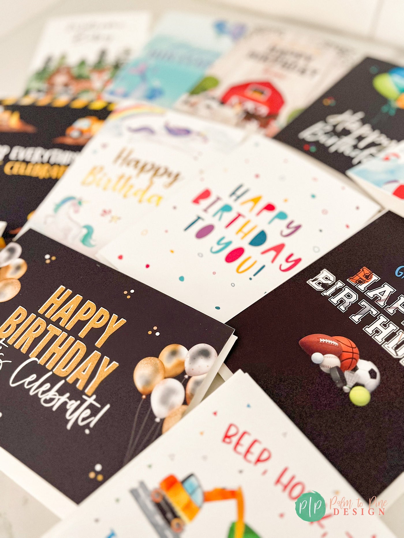 Birthday Greeting Card variety pack, 12 Birthday Cards for kids and adults, Custom birthday card set, folded Celebration Greeting Card Pack