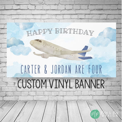 Airplane Birthday Banner, Time Flies Birthday Party, Boy Airplane Birthday Party Backdrop, Boy Birthday Airplane Banner, Boys Airplane Party