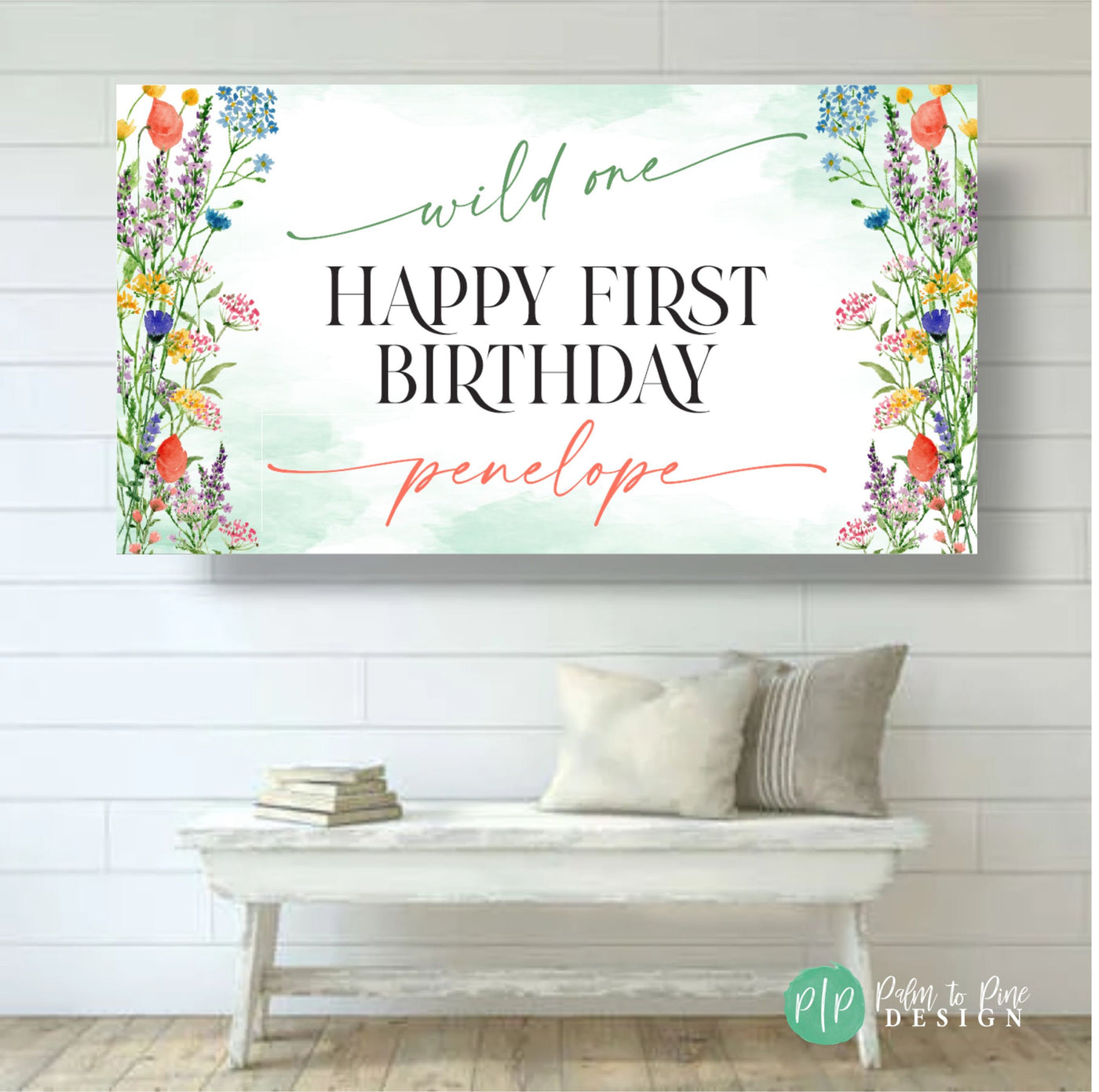 First Birthday Banner, First Birthday Sign, Wild One Birthday Banner, Wild Flower First Birthday, Girls First Birthday, Spring First Bday