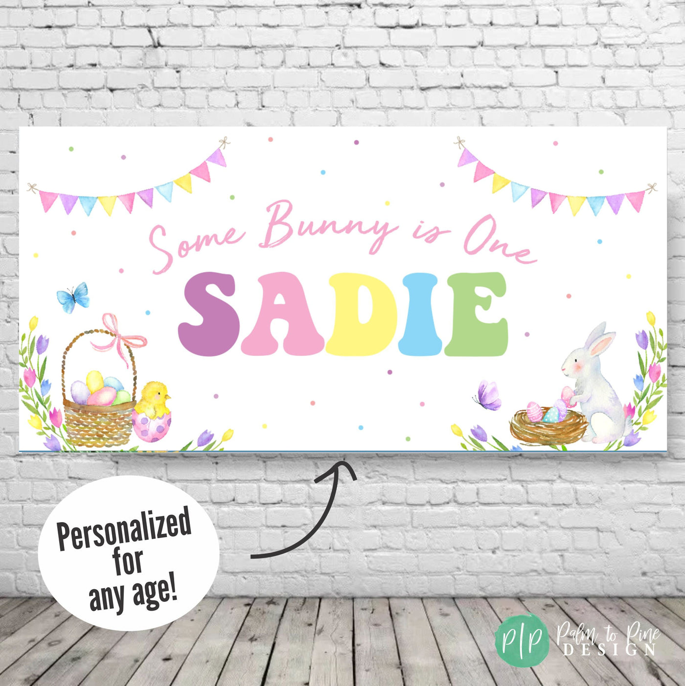 Some Bunny Is One, Girl First Birthday Banner, Easter Birthday, Hoppy Birthday Backdrop, Easter Banner, Pastel Happy Birthday Easter Decor