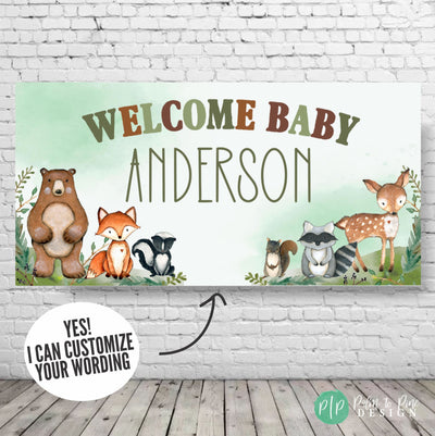 Woodland Birthday Decorations, Woodland Birthday Banner, Woodland Birthday Banner, Woodland Creatures Banner, Woodland Animal Banner