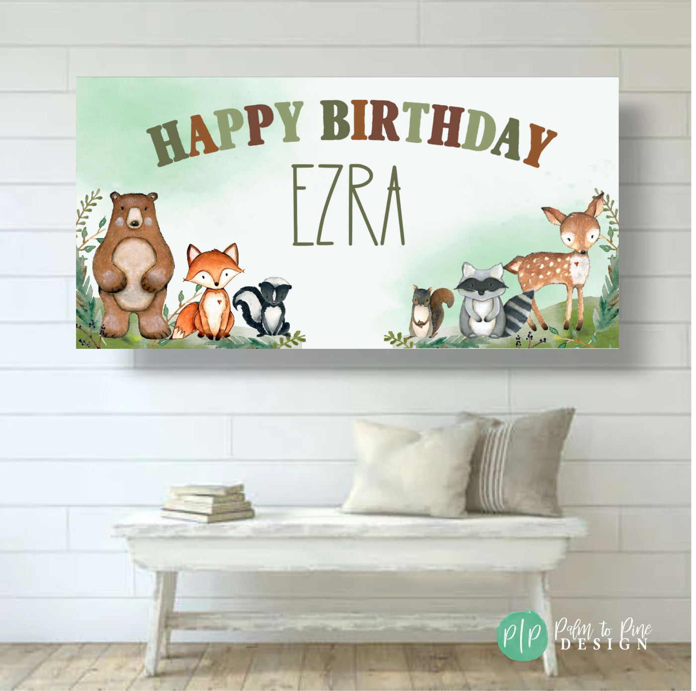 Woodland Birthday Decorations, Woodland Birthday Banner, Woodland Birthday Banner, Woodland Creatures Banner, Woodland Animal Banner