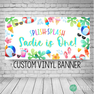 Splish Splash Birthday, Beach Ball Birthday Banner, Summer Birthday Party, Swimming Party, Splash Party Decor, Pool Party Birthday Banner