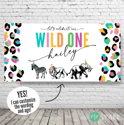 Party Animal Banner, Jungle Birthday Backdrop, Jungle Party Decor, Party Animal Birthday, Party Animal Decorations, Wild One Birthday Banner