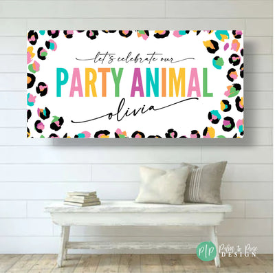 Party Animal Birthday, Jungle Birthday Backdrop, Party Animal Banner, Jungle Party Decor, Party Animal Decorations, Wild One Birthday Banner
