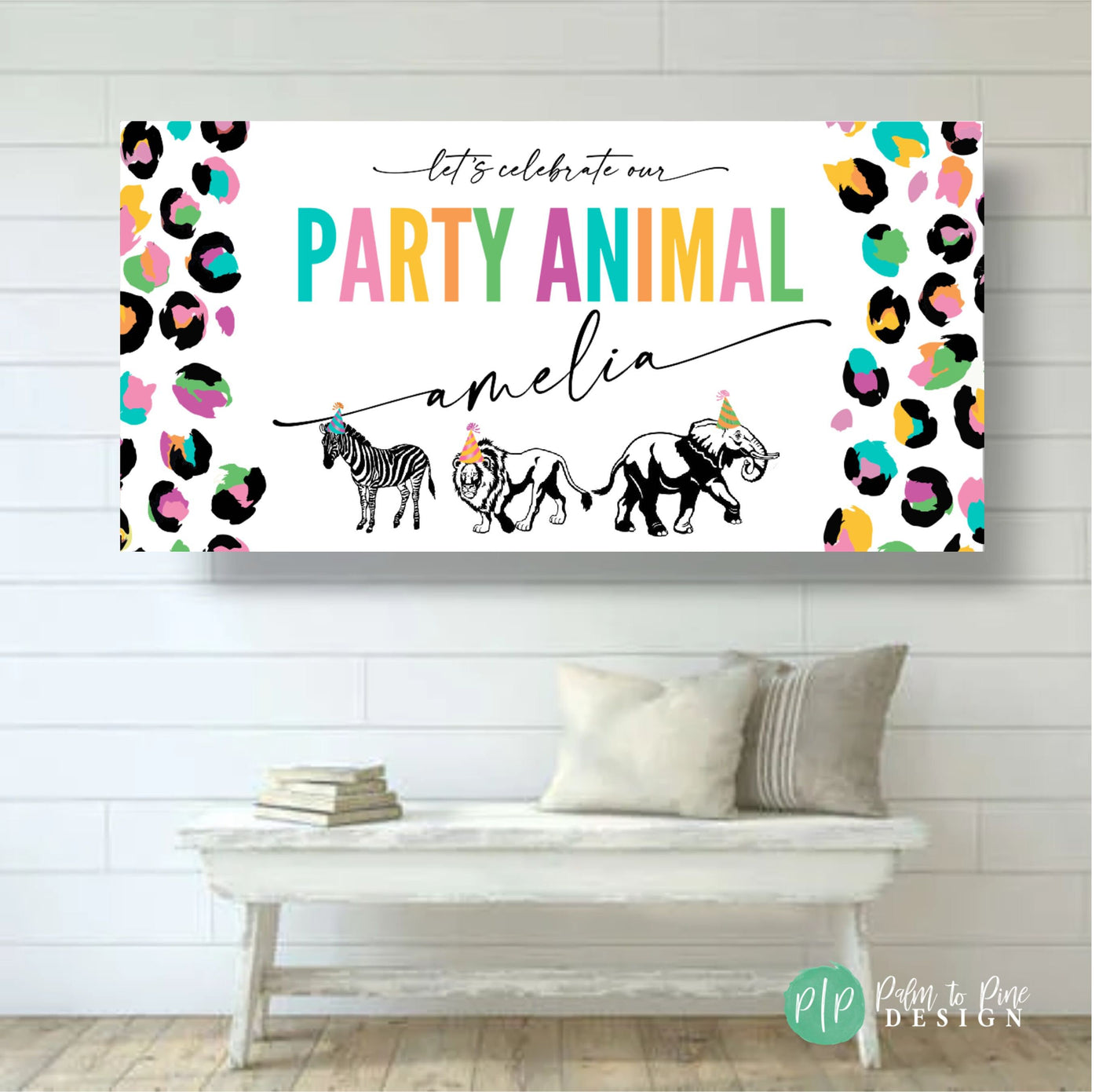 Party Animal Banner, Jungle Birthday Backdrop, Jungle Party Decor, Party Animal Birthday, Party Animal Decorations, Wild One Birthday Banner