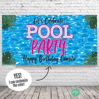 Pool Party Backdrop, Pool Party Birthday Banner, Pool Party Decorations, Splish Splash Birthday, Summer Pool Decoration, Splash Party Decor