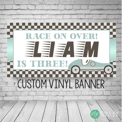 Fast One Decor, Racecar Birthday Banner, Vintage Racecar Birthday Party, Car Party Decorations, Race Car Checkered Flag Backdrop, Boy Banner