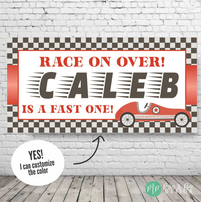 Fast One Decor, Racecar Birthday Banner, Vintage Racecar Birthday Party, Car Party Decorations, Race Car Checkered Flag Backdrop, Boy Banner