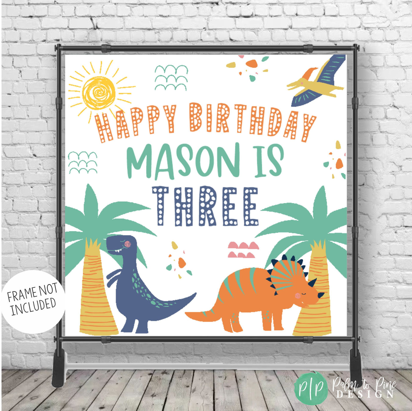 Dinosaur Birthday Banner, Dino Backdrop, T-Rex Birthday Banner, Dinosaur Birthday Decor, Three Rex, Dinosaur Party Decorations, Dinosaur Boy