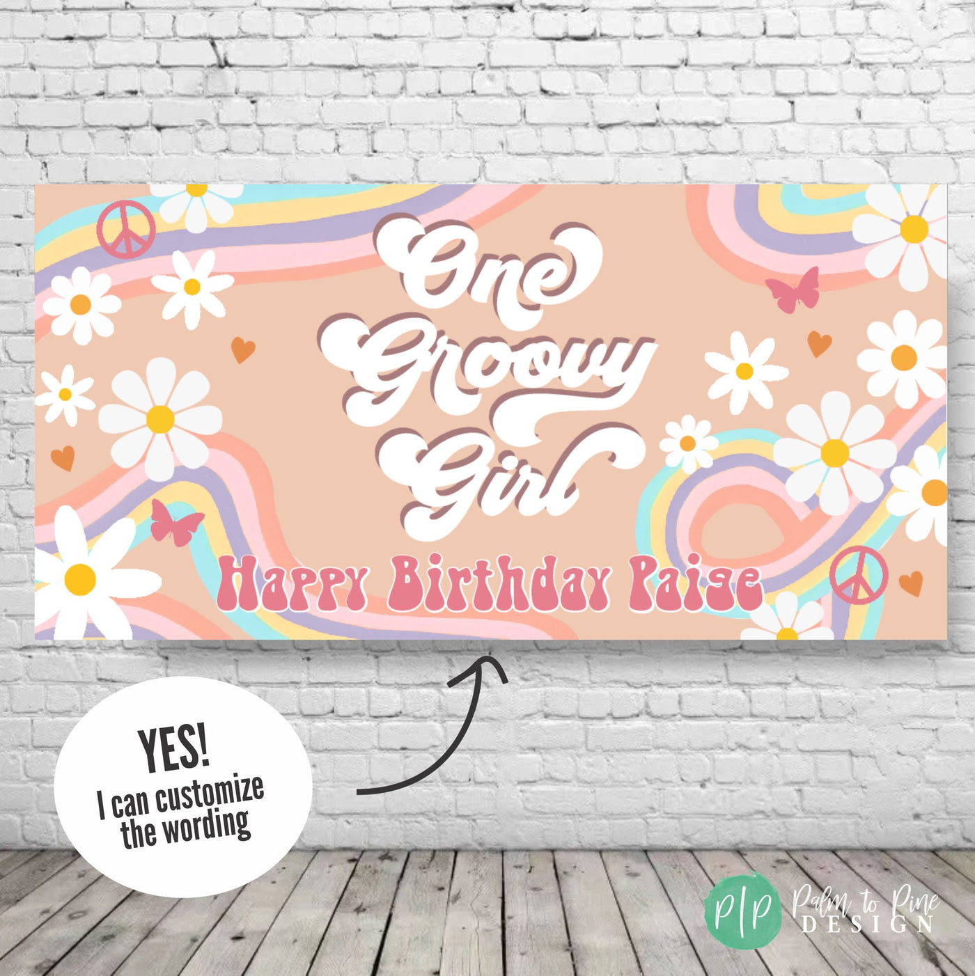 Groovy Birthday Party, two groovy birthday, Hippie banner, Two Groovy Banner, Flower Child Birthday Decor, Groovy banner, groovy backdrop