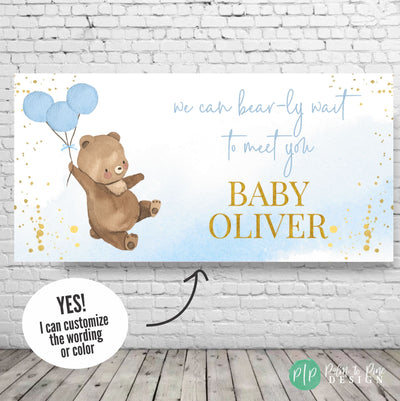 Teddy Bear Baby Shower Decorations, Bear Baby Shower Banner, Brown Bear Baby Shower Sign, Baby Bear Banner, Teddy Bear Banner Baby Shower