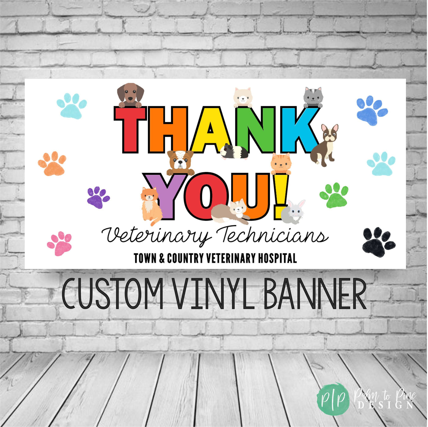 Thank You Veterinarian Sign, Veterinary Appreciation Banner, Veterinary Technician Gift Idea, Veterinary Technician Week, Vet Tech Sign