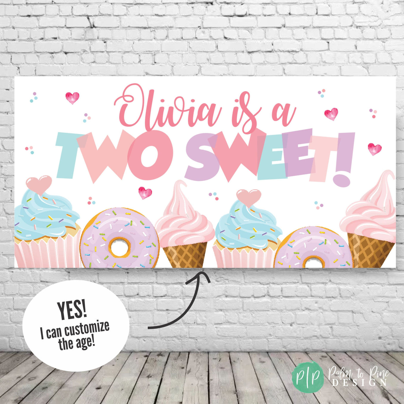 Sweet One Banner, Ice Cream Birthday Party, Donut Birthday, Girls Birthday Backdrop, First Birthday Party, Two Sweet Birthday Party Decor