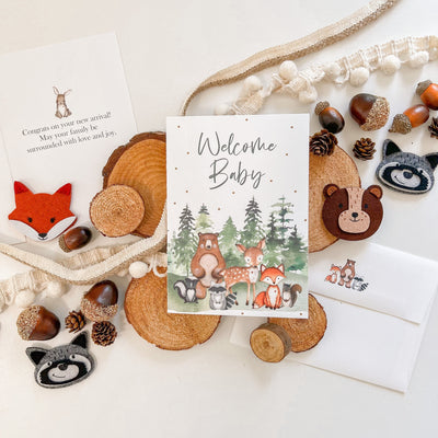 Welcome Baby Woodland Greeting Card