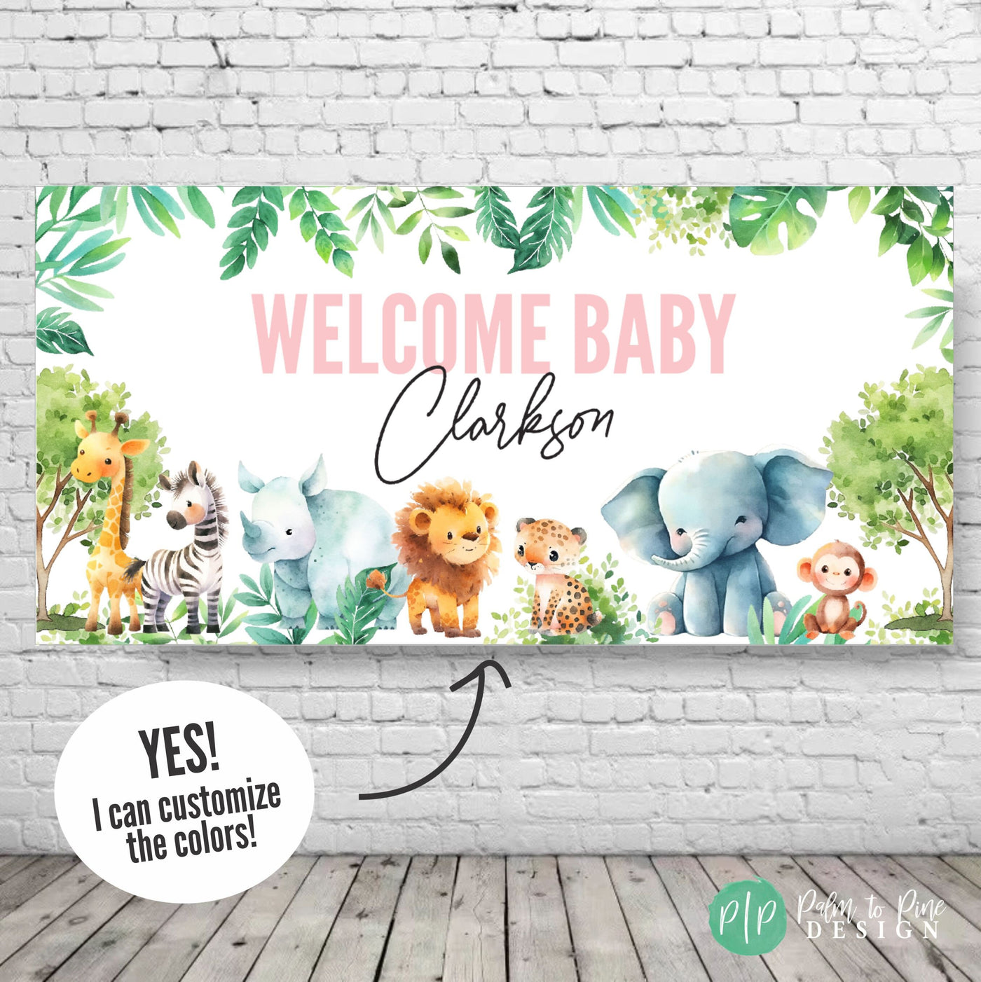 Safari Birthday Banner, Jungle Birthday Decorations, Safari Backdrop, Tropical Jungle Banner, Zoo Animal Banner, Jungle Animal Baby Shower