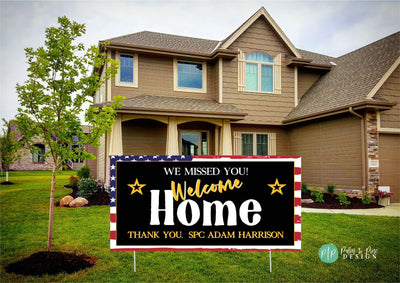 US Military Welcome Home Banner, Personalized Military Welcome Home Sign, Soldier Homecoming Party Decor, Military Welcome Home Decorations