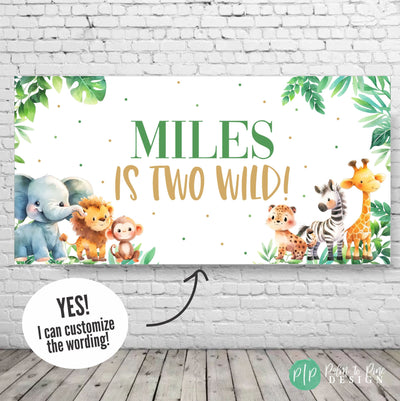 Custom Two Wild Birthday Banner