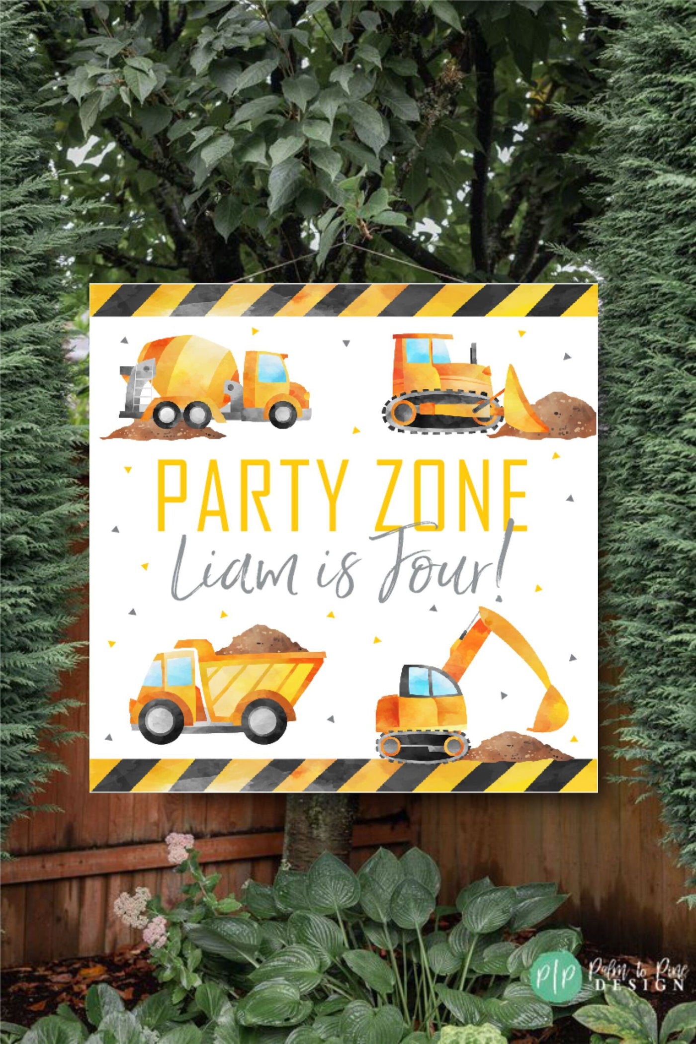 Construction Personalized Banner, Construction Birthday Banner, Boys Construction Birthday Backdrop, Custom Boys Construction Birthday Decor