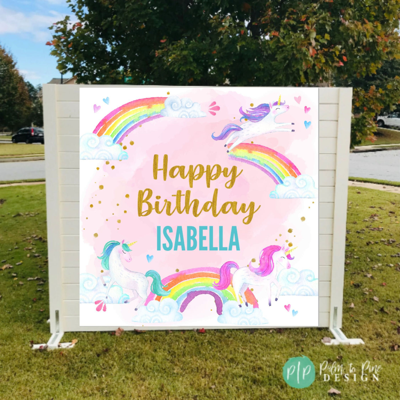 Unicorn Personalized Birthday Banner, Unicorn Birthday Sign, Unicorn Birthday Backdrop, Unicorn Party Decorations, Unicorn Photo Backdrop