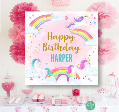 unicorn birthday banner
