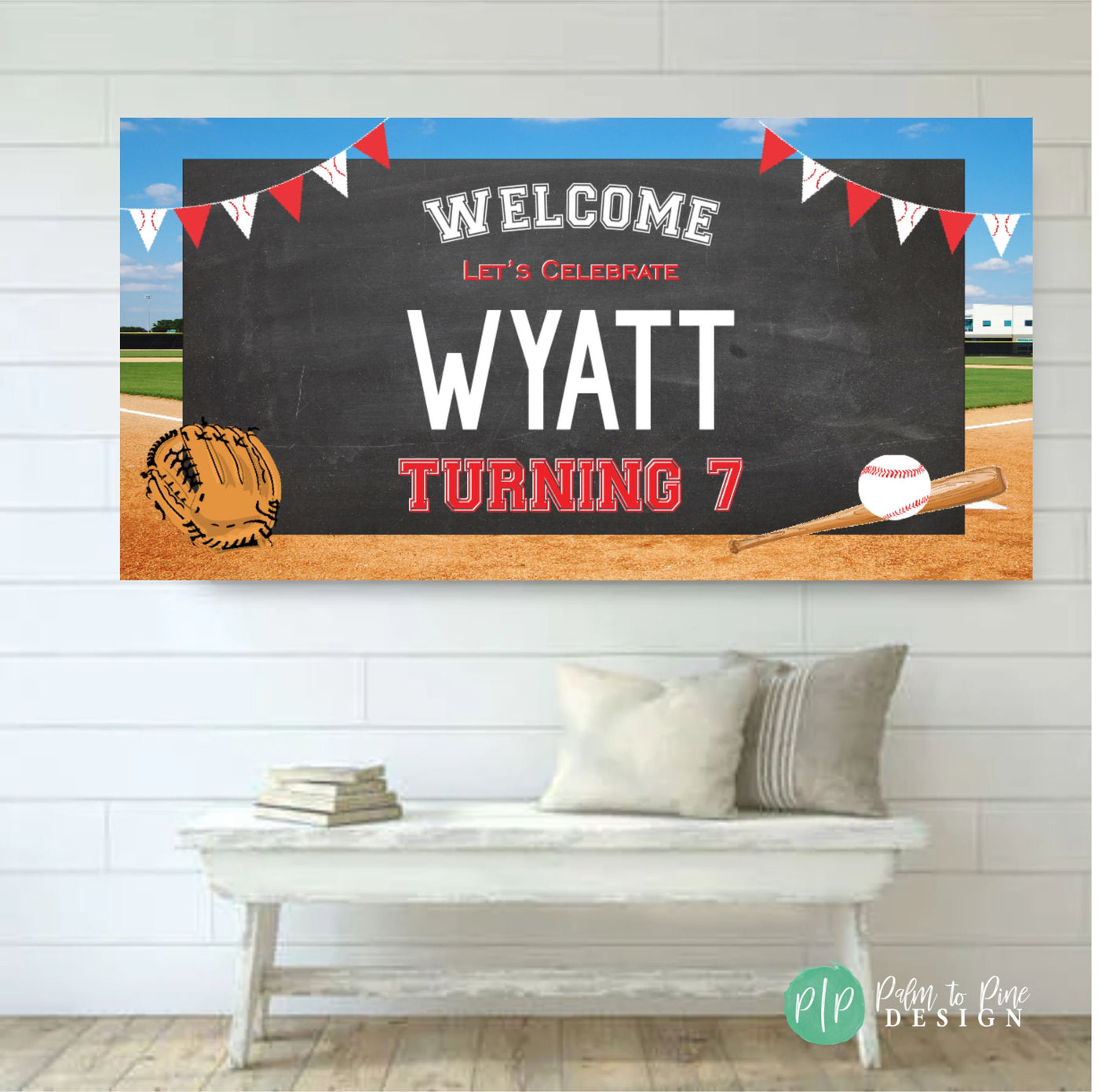 Baseball Party Backdrop, Sports Birthday Banner, Baseball Birthday Party Decorations, Personalized Baseball Sign for Boys, All Star Banner