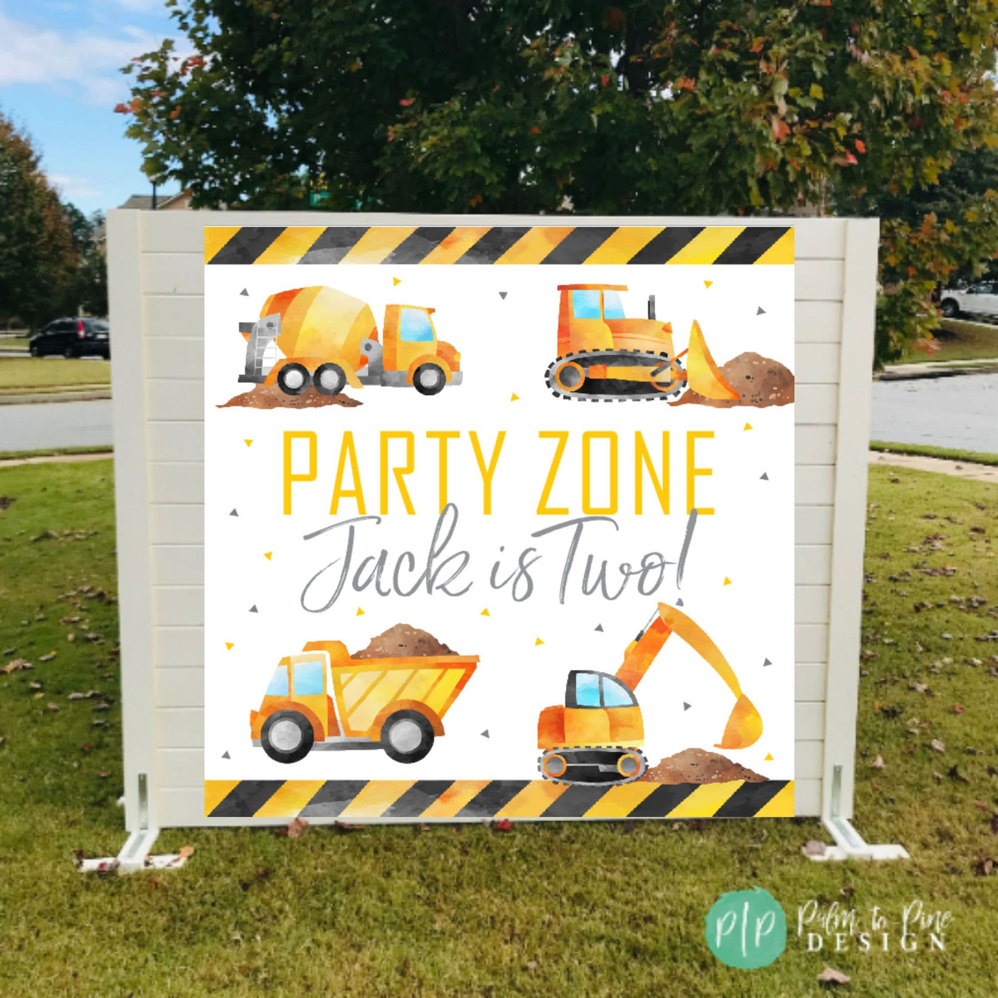 Construction Personalized Banner, Construction Birthday Banner, Boys Construction Birthday Backdrop, Custom Boys Construction Birthday Decor