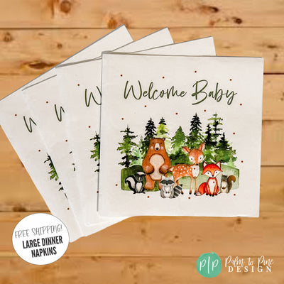 Woodland Baby Shower Napkins