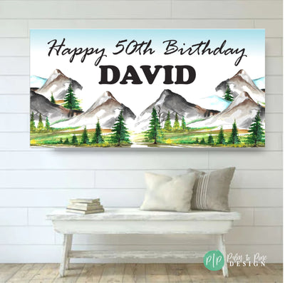 The Great Outdoors Birthday Banner, Personalized Mountain Birthday Backdrop, National Park Birthday Decor, Outdoor Adventure Party Banner