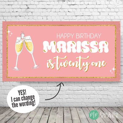 21st birthday personalized banner