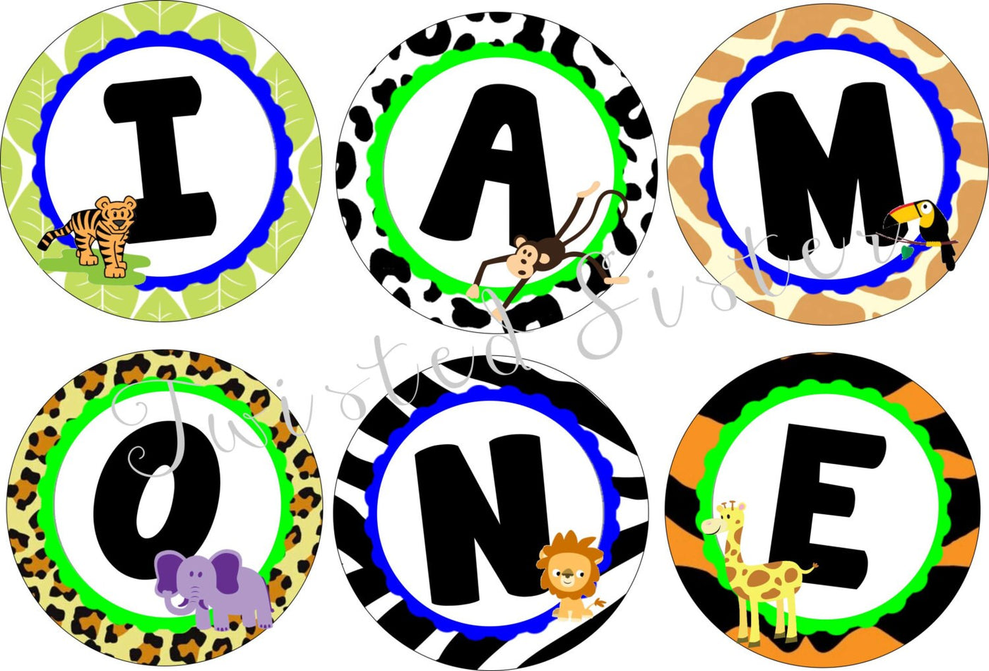 I am One Highchair Banner, First Birthday Highchair Banner, First Birthday Cake Smash, First Birthday High Chair Decoration, Jungle Birthday