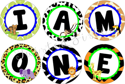 I am One Highchair Banner, First Birthday Highchair Banner, First Birthday Cake Smash, First Birthday High Chair Decoration, Jungle Birthday