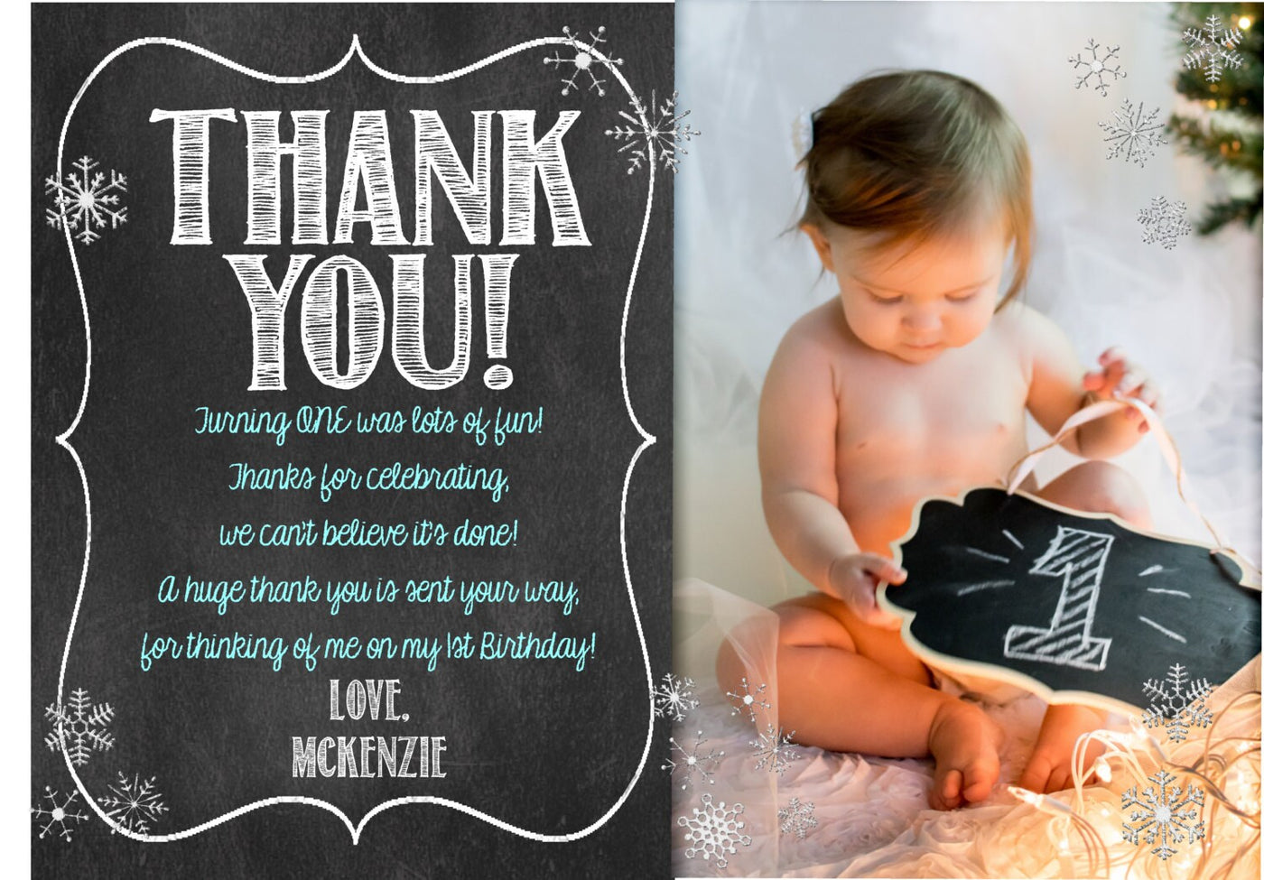 Winter ONEderland Thank You Card