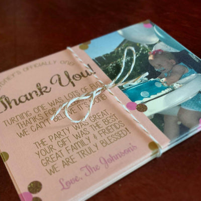 First Birthday Thank You Card