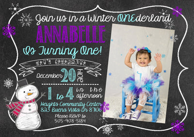 Winter ONEderland Birthday Invite