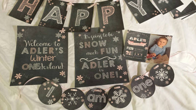 Winter ONEderland Birthday Invite
