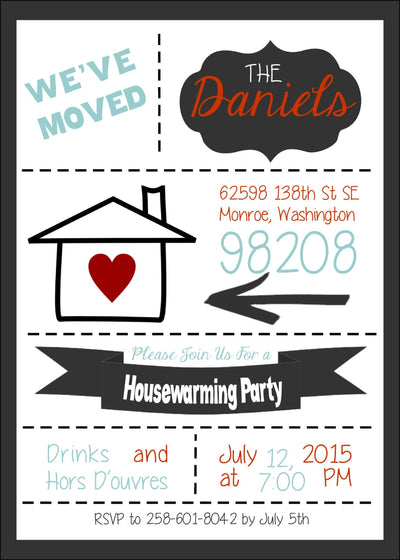 Housewarming Invitation, Housewarming Invite, Housewarming Party, Home Sweet Home, New Home Announcement, Housewarming Party Invite, Chalk