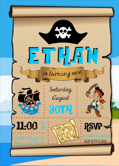 Pirates Birthday Invitation