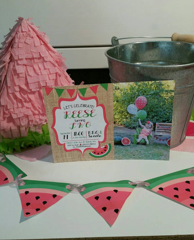 Watermelon Birthday Invite, Watermelon Birthday Invitation, Watermelon Invitation, Watermelon Birthday, Tutti Frutti Invite, Twotti Frutti