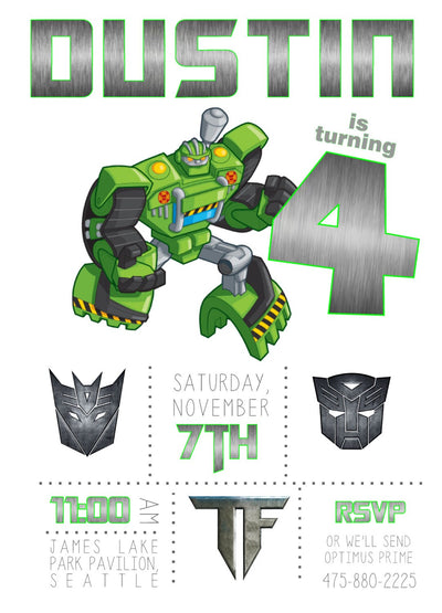 Transformers Birthday Invitation